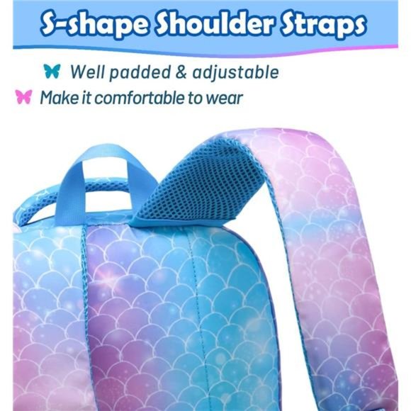 Mermaid Backpack for Girls Elementary School Bags for Kids School Cute Book Bags - Picture 4 of 7
